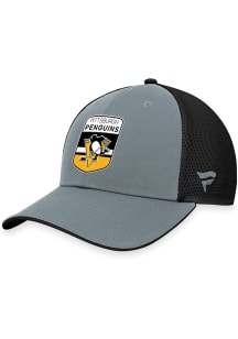 Pittsburgh Penguins 2023 Authentic Pro Home Ice Structured Trucker Adjustable Hat - Grey