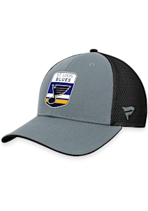 St Louis Blues 2023 Authentic Pro Home Ice Structured Trucker Adjustable Hat - Grey