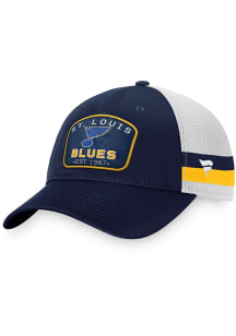 St Louis Blues 2T Side Stripe Patch Trucker Adjustable Hat - Blue