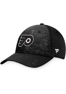 Philadelphia Flyers Mens Black Heathered Tonal Structured Stretch Flex Hat