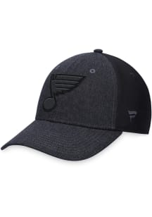 St Louis Blues Mens Black Iced Out Structured Stretch Flex Hat