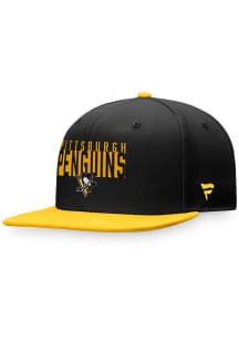 Pittsburgh Penguins Black 2T Side Patch Fundamental Mens Snapback Hat