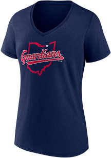 Cleveland Guardians Womens Navy Blue Hometown Short Sleeve T-Shirt