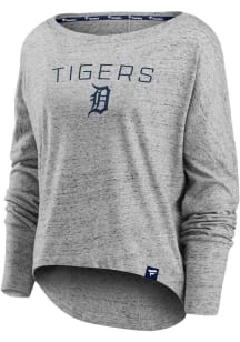Detroit Tigers Womens Grey Speckled LS Tee