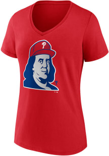 Philadelphia Phillies Womens Red Hometown Short Sleeve T-Shirt