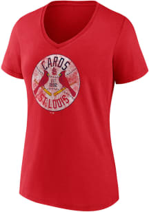 St Louis Cardinals Womens Red Hometown Short Sleeve T-Shirt
