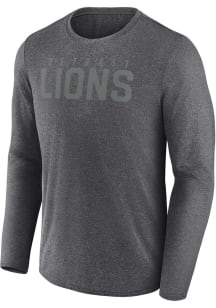 Detroit Lions Charcoal Iconic Poly Blackout Long Sleeve T-Shirt
