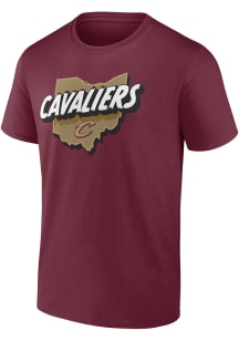 Cleveland Cavaliers Maroon Announcer Short Sleeve T Shirt
