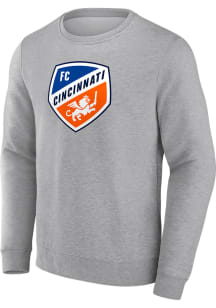 FC Cincinnati Mens Grey Primary Logo Long Sleeve Crew Sweatshirt