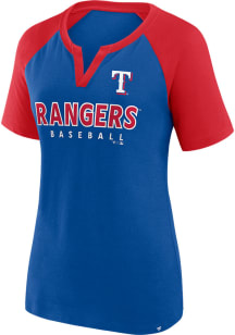Texas Rangers Womens Blue Shut Out Short Sleeve T-Shirt
