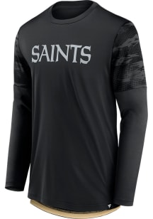 New Orleans Saints Black Defender Jaquard Long Sleeve T-Shirt