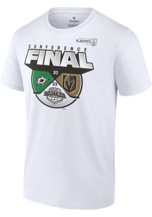 Dallas Stars White Faceoff vs. Golden Knights Conference Matchup Short Sleeve T Shirt
