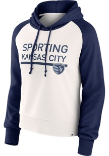 Sporting Kansas City Womens White Free Kick Hooded Sweatshirt