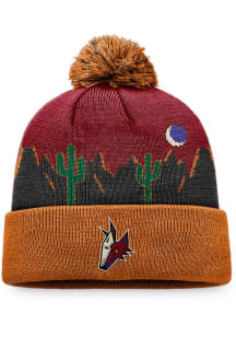 Arizona Coyotes Brown Authentic Pro Special Edition Cuff Pom Mens Knit Hat