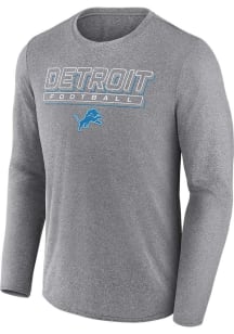 Detroit Lions Grey Fundamentals Long Sleeve T-Shirt