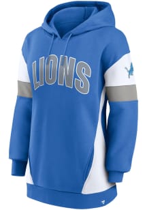 Detroit Lions Womens Blue Lock It Down Hooded Sweatshirt