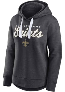New Orleans Saints Womens Black Heathered Hooded Sweatshirt