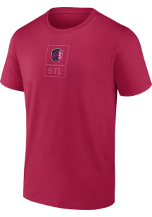 St Louis City SC Red Center Short Sleeve T Shirt