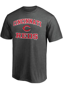 Cincinnati Reds Charcoal Heart and Soul Short Sleeve T Shirt