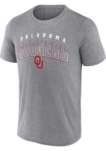 Oklahoma Sooners Grey Outline Split Short Sleeve T Shirt