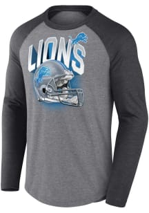 Detroit Lions Grey End Around Long Sleeve Fashion T Shirt