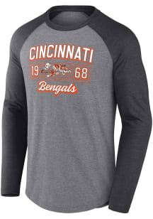 Cincinnati Bengals Grey End Around Long Sleeve Fashion T Shirt