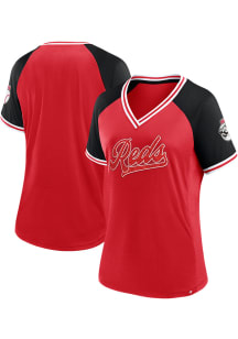 Cincinnati Reds Womens Glitz and Glame Fashion Baseball Jersey - Red