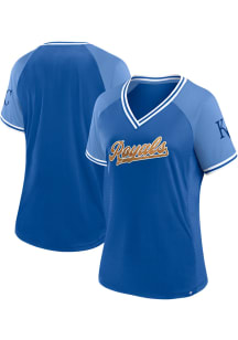 Kansas City Royals Womens Glitz and Glame Fashion Baseball Jersey - Blue