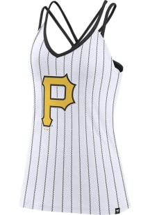 Pittsburgh Pirates Womens White Strappy Fundamentals Tank Top