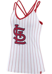 St Louis Cardinals Womens White Strappy Fundamentals Tank Top