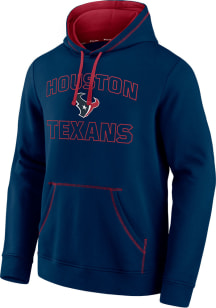 Houston Texans Mens Navy Blue Cotton Fleece Long Sleeve Hoodie