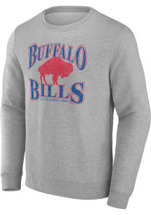 Buffalo Bills Mens Grey True Classics Playability Long Sleeve Crew Sweatshirt