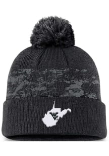 Nike West Virginia Mountaineers Black Alt Uniform Peak Cuff Pom Mens Knit Hat