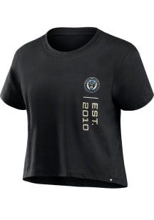 Philadelphia Union Womens Black Chip Pass Short Sleeve T-Shirt