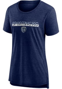 Sporting Kansas City Womens Navy Blue In Play Short Sleeve T-Shirt