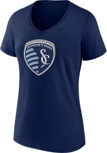 Sporting Kansas City Womens Navy Blue Evergreen Short Sleeve T-Shirt