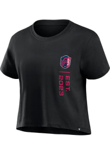 St Louis City SC Womens Black Chip Pass Short Sleeve T-Shirt