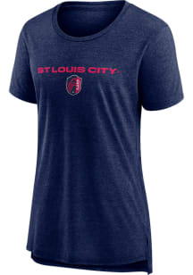St Louis City SC Womens Navy Blue In Play Short Sleeve T-Shirt
