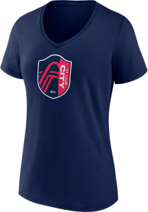 St Louis City SC Womens Navy Blue Evergreen Short Sleeve T-Shirt