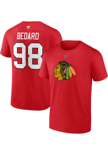 Connor Bedard Chicago Blackhawks Red Home Short Sleeve Player T Shirt