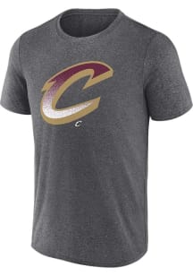 Cleveland Cavaliers Charcoal Iconic Poly Overtime Short Sleeve T Shirt