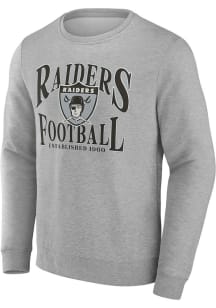 Las Vegas Raiders Mens Grey Playability Long Sleeve Crew Sweatshirt