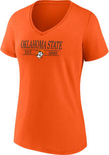 Oklahoma State Cowboys Womens Orange Essential Stack Short Sleeve T-Shirt