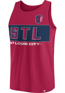 St Louis City SC Mens Red Run Angle Short Sleeve Tank Top