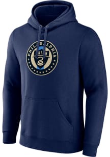 Philadelphia Union Mens Navy Blue Primary Logo Long Sleeve Hoodie