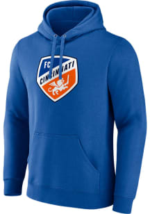 FC Cincinnati Mens Blue Primary Logo Long Sleeve Hoodie