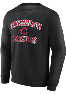 Cincinnati Reds Mens Black Heart And Soul Long Sleeve Crew Sweatshirt