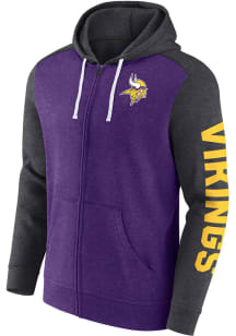 Minnesota Vikings Mens Purple Down And Distance Long Sleeve Full Zip Jacket