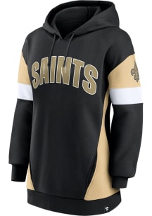 New Orleans Saints Womens Black Lock It Down Hooded Sweatshirt