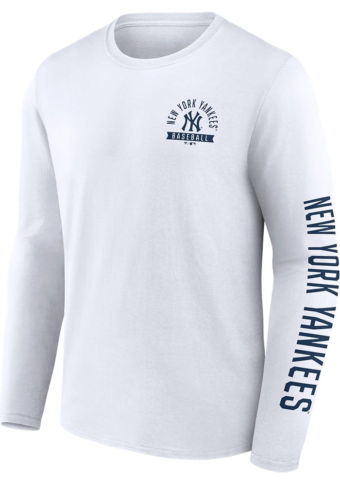 New York Yankees Cotton White Long Sleeve T Shirt - 172802491